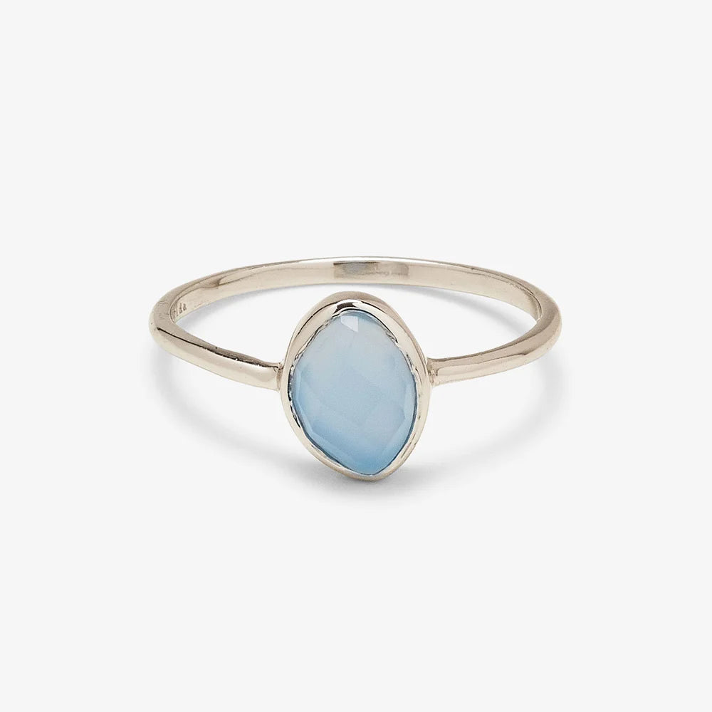 Pura Vida 'Organic Stone Blue' Chalcedony Ring'